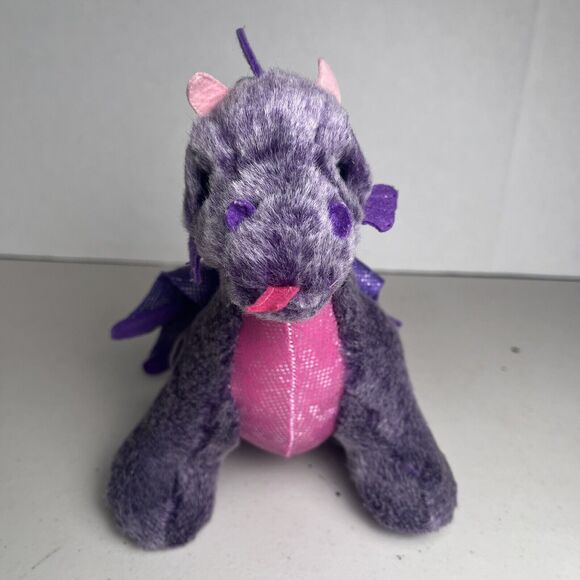 Russ Berrie Purple Pink Dragon Plush Stuffed Animal 7" Tall Collectible Toy - Picture 2 of 16
